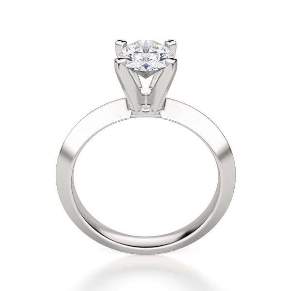 Knife-Edge Classic Oval Cut Engagement Ring, Hover, 14K White Gold,