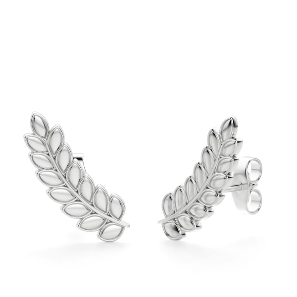 Leaf Earring Climbers Sterling Silver, Hover, 