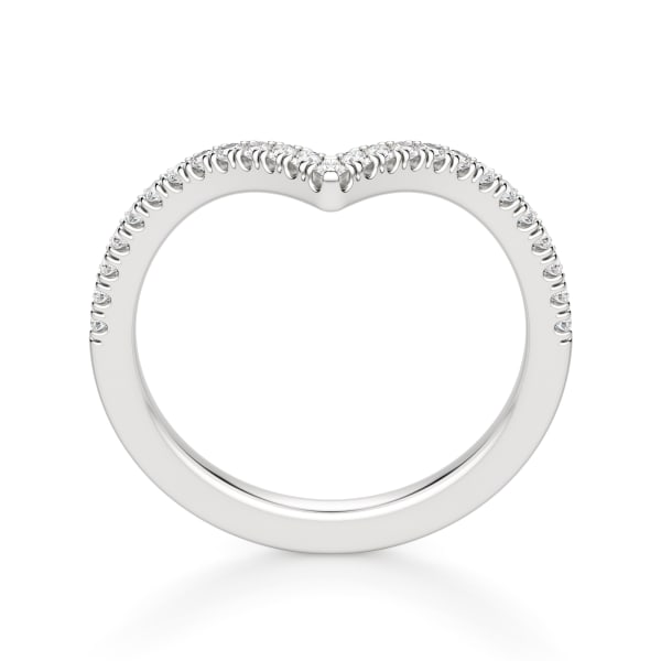 Luxe Chevron Accented Band, Hover, 14K White Gold