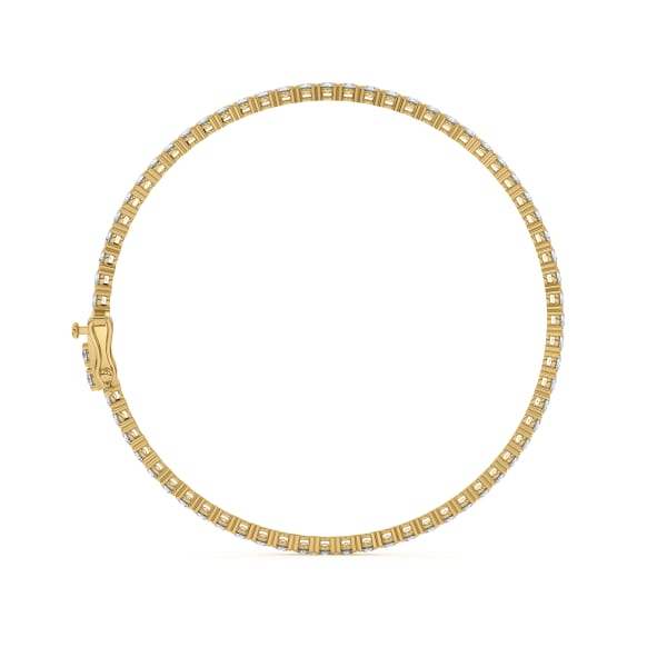 4 Prong Round Cut Tennis Bracelet, Hover, 14K Yellow Gold,