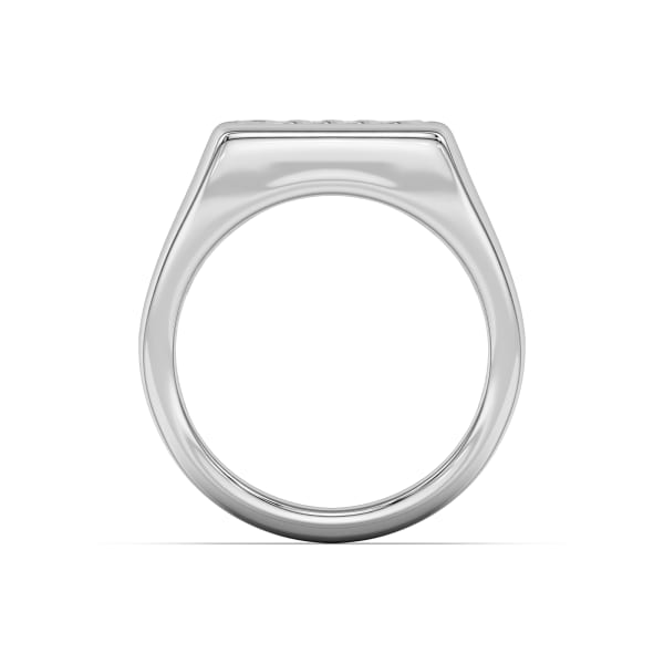 Men's Square Shaped Rope Effect Comfort Fit Ring, Hover, 14K White Gold,