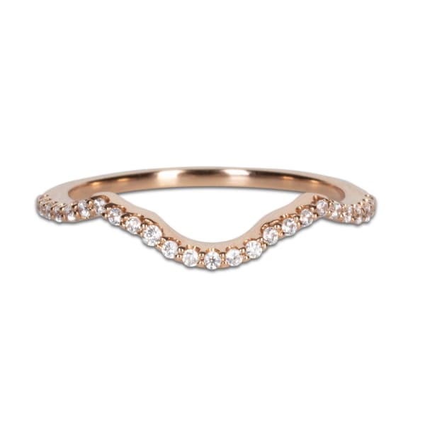 Magnolia Wedding Band Ring Size 6 14K Rose Gold Nexus Diamond Alternative, Default,