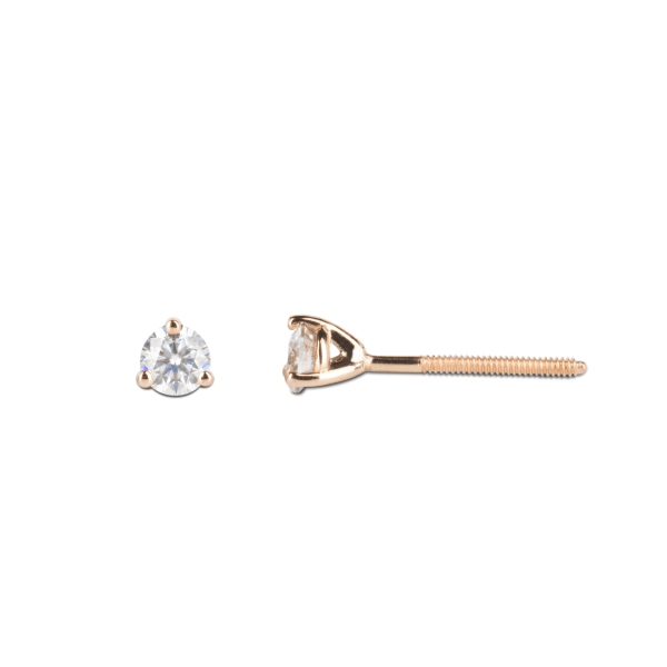 Martini Set, Screw Back Earrings With 0.30 Tcw Round Centers DEW, 14K Rose Gold, Moissanite, Hover,