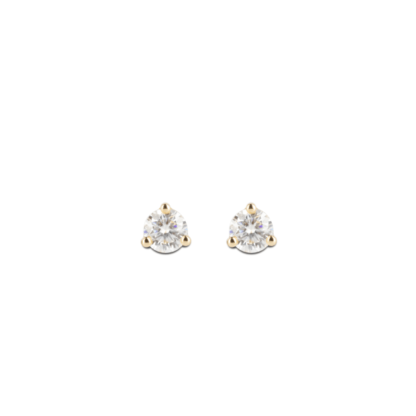 Martini Set, Screw Back Earrings With 0.30 Tcw Round Centers DEW, 14K Yellow Gold, Moissanite, Default,