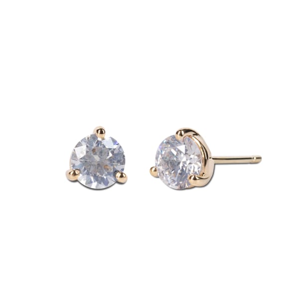 Martini Set, Tension Back Earrings With 1.50 Tcw Round Centers DEW, 14K Yellow Gold, Nexus Diamond Alternative, Hover,