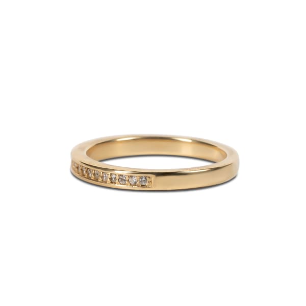 Miami Wedding Band Ring Size 8 14K Yellow Gold Nexus Diamond Alternative, Hover,