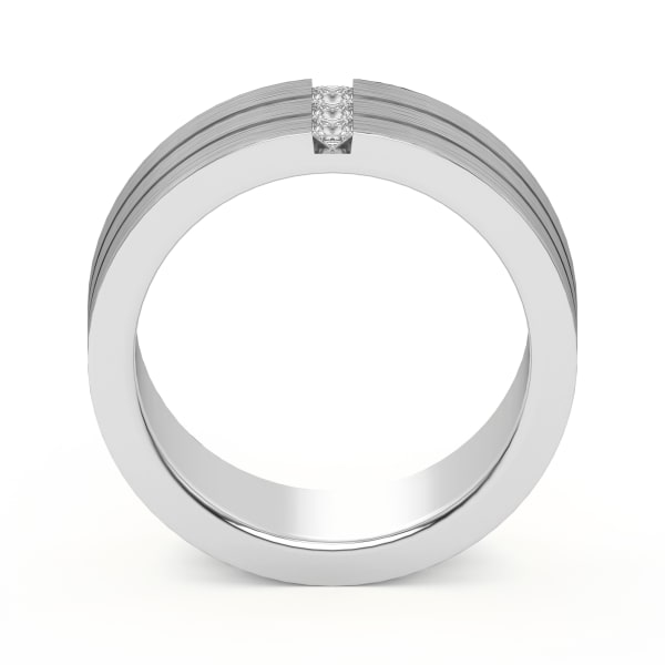 Princess Vertical Channel Wedding Band, Hover, 14K White Gold,