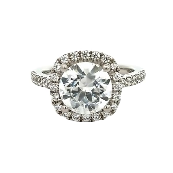 Naples Engagement Ring With 3.00 ct Round Center DEW Ring Size 6.5 Platinum Nexus Diamond Alternative, Default,