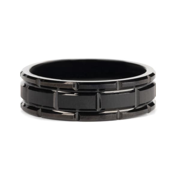 Obsidian Brick Wedding Band, Ring Size 10.5, Tungsten, Default, Hover,