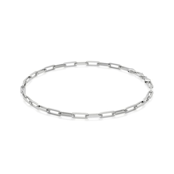 Paper Clip Cable Chain Bracelet, Default, Sterling Silver, 