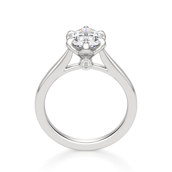 Peek-A-Boo Solitaire Oval Cut Engagement Ring, Hover, 14K White Gold, Platinum