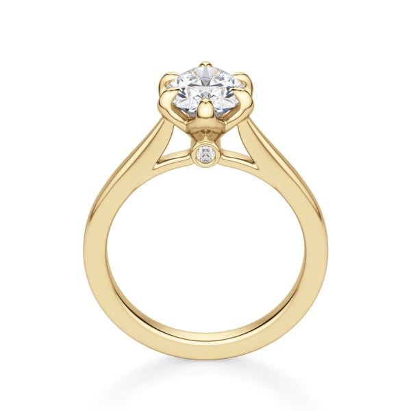 Peek-A-Boo Solitaire Oval Cut Engagement Ring, Hover, 14K Yellow Gold,