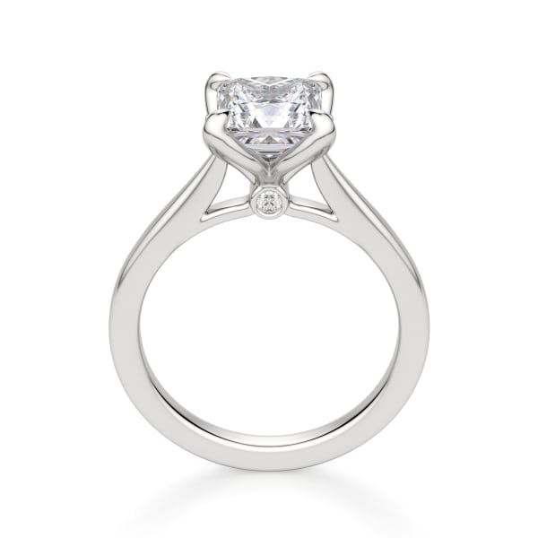 Peek-A-Boo Solitaire Princess Cut Engagement Ring, Hover, 14K White Gold, Platinum