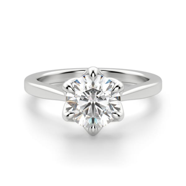 Peek-A-Boo Solitaire Round Cut Engagement Ring, Default, 14K White Gold, Platinum