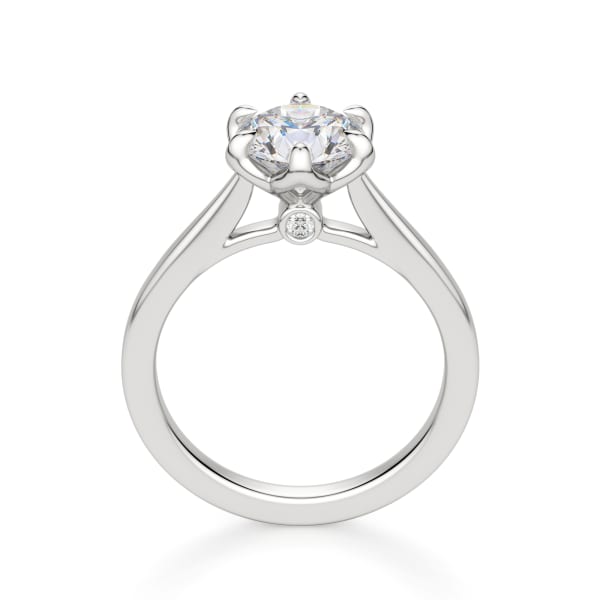 Peek-A-Boo Solitaire Round Cut Engagement Ring, Hover, 14K White Gold, Platinum