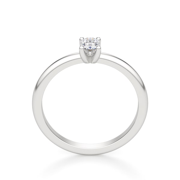 Oval Cut Petite Ring, Hover, 14K White Gold,