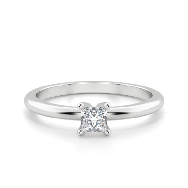 Princess Cut Petite Ring, Default, 14K White Gold,