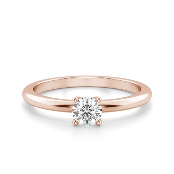 Round Cut Petite Ring, Default, 14K Rose Gold,
