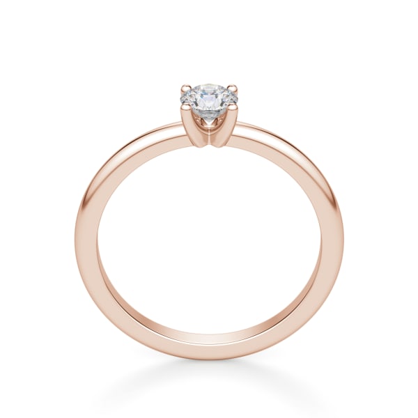Round Cut Petite Ring, Hover, 14K Rose Gold,