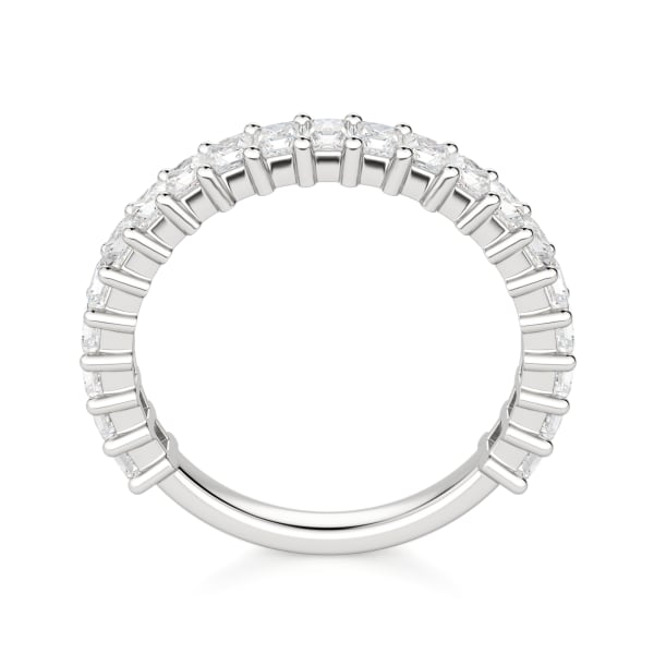Princess Cut Semi-Eternity Band 1 1/4 Tcw DEW Ring Size 7 14K White Gold Nexus Diamond Alternative, Hover,