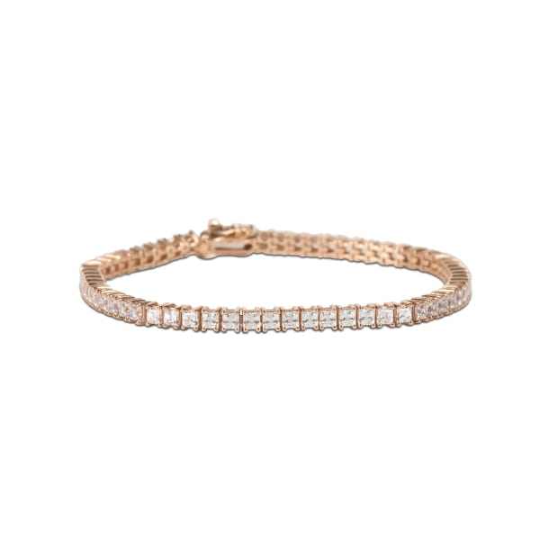 Tennis Bracelet, 3.72 Tcw DEW, 14K Rose Gold, Nexus Diamond Alternative, Default, Hover,