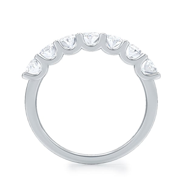 Straight 7 Stone Oval Semi-Eternity Band 1 1/2 Tcw Ring Size 7 14K White Gold Lab Grown Diamond, Hover, 14K White Gold,