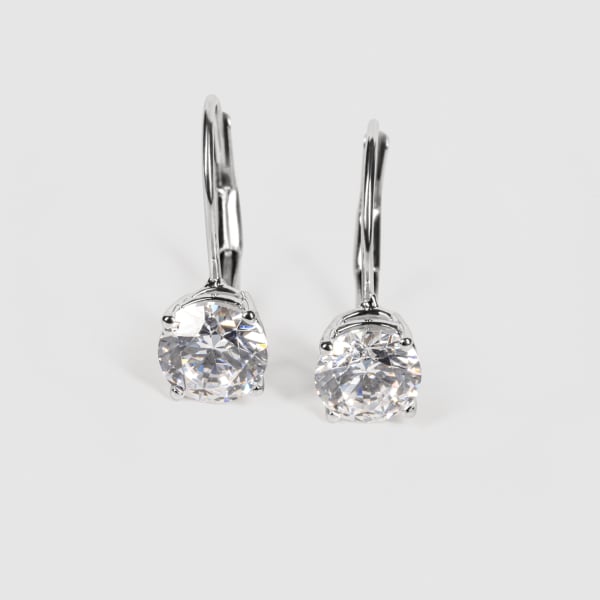 Renee Earrings With 0.75 Tcw Round Centers DEW 14K White Gold Nexus Diamond Alternative, Default,