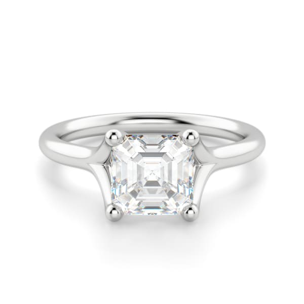 Rio Asscher Cut Engagement Ring, Default, 14K White Gold, Platinum