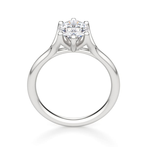 Rio Oval Cut Engagement Ring, Hover, 14K White Gold, Platinum, 