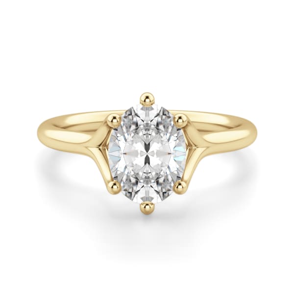 Rio Oval Cut Engagement Ring, Default, 14K Yellow Gold, 