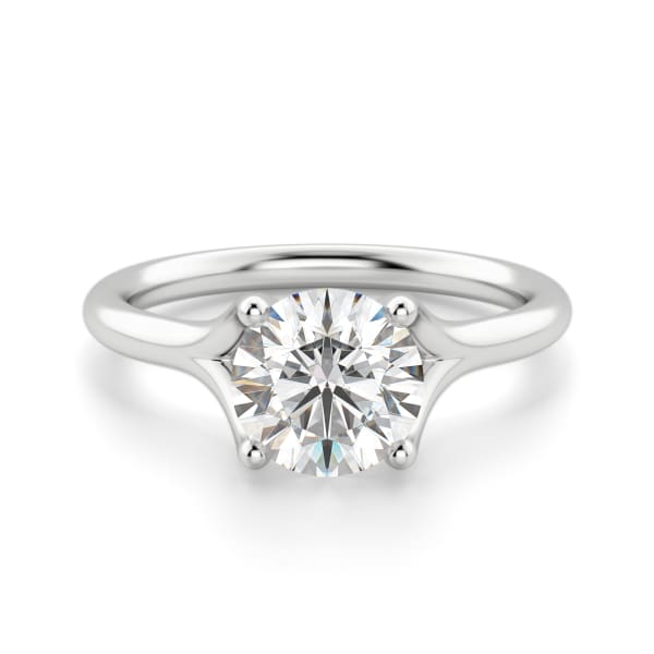 Rio Round Cut Engagement Ring, Default, 14K White Gold, Platinum