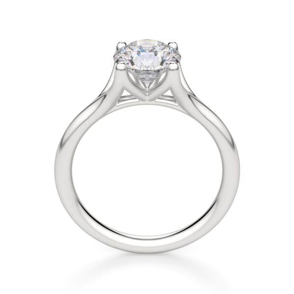 Rio Round Cut Engagement Ring, Hover, 14K White Gold, Platinum