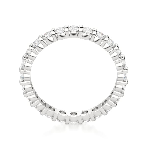 Round Cut Bar Set Eternity Band (3/4 tcw), Hover, 14K White Gold,\r

