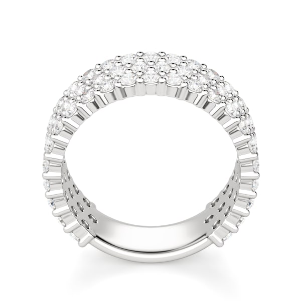 Round Cut Bold Pave Semi-Eternity Band (2 1/10 tcw), Hover, 14K White Gold,\r
