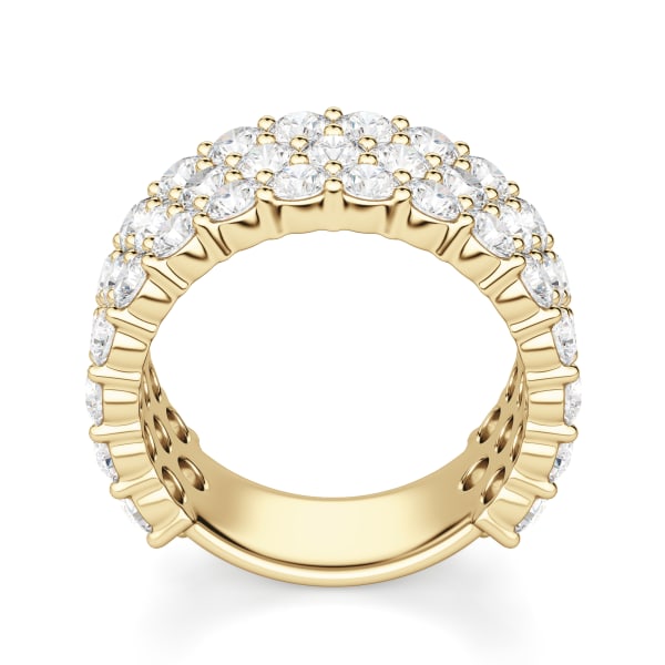 Round Cut Bold Pave Semi-Eternity Band (4 tcw), Hover, 14K Yellow Gold,\r
