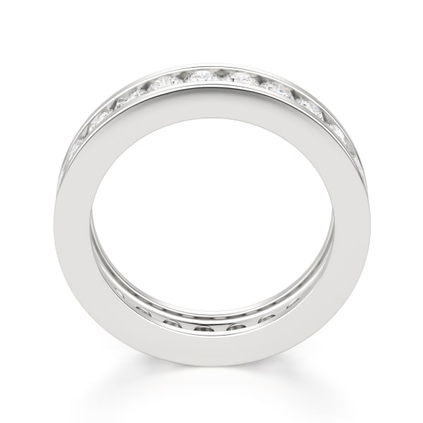 Round Cut Channel Set Eternity Band (1 1/2 tcw), Hover, 14K White Gold,\r
