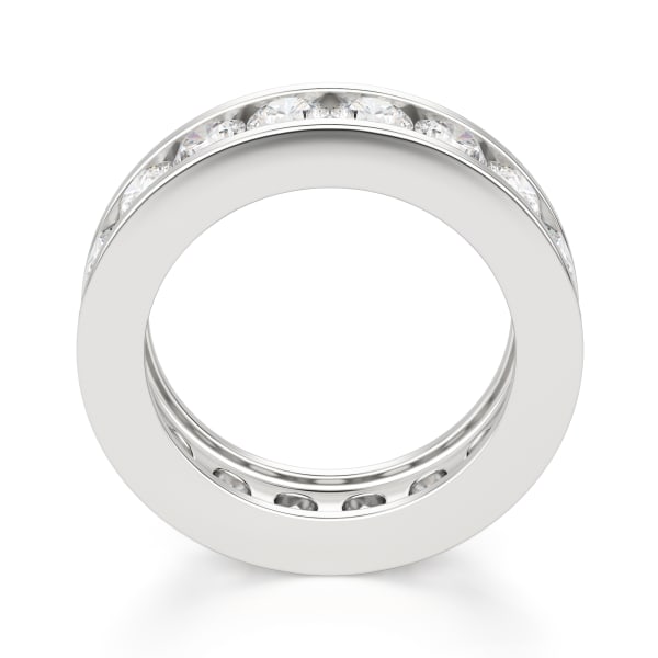 Round Cut Channel Set Eternity Band (3 tcw), Hover, 14K White Gold,\r
