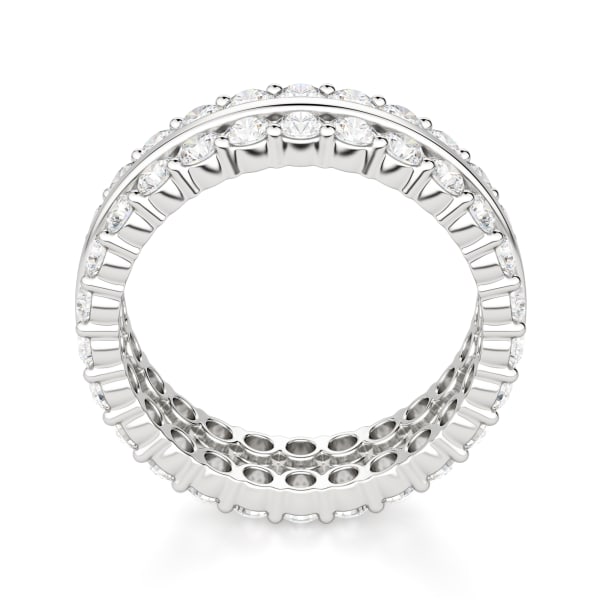 Round Cut Double Row Eternity Band (2 tcw), Hover, 14K White Gold,\r
