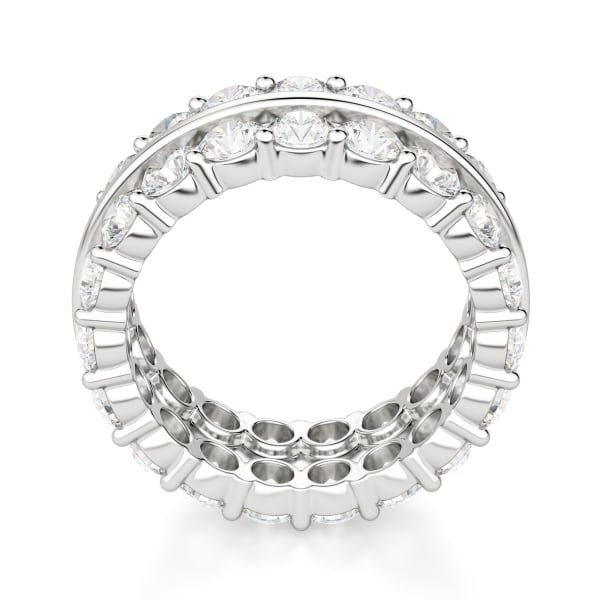 Round Cut Double Row Eternity Band (5 1/3 tcw), Hover, 14K White Gold,\r
