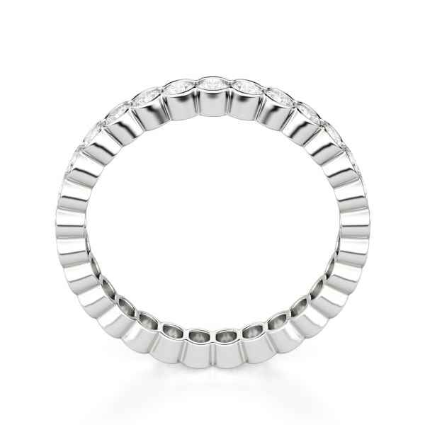Round Cut Half Bezel Eternity Band (3/4 tcw), Hover, 14K White Gold,\r
