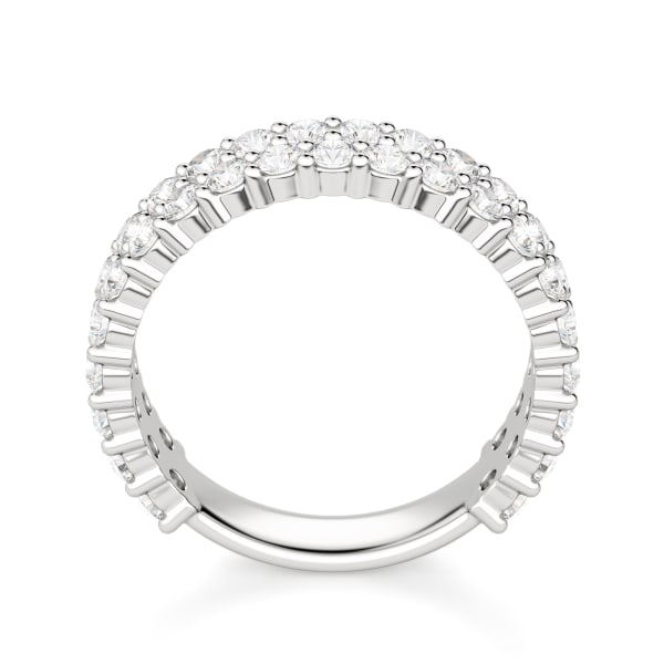 Round Cut Pave Semi-Eternity Band (1 1/4 tcw), Hover, 14K White Gold,\r
