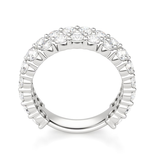 Round Cut Pave Semi-Eternity Band (2 2/3 tcw), Hover, 14K White Gold,\r
\r
