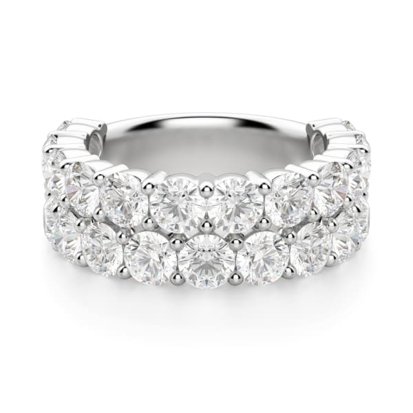 Round Cut Pave Semi-Eternity Band (4 1/4 tcw), Default, 14K White Gold,\r
