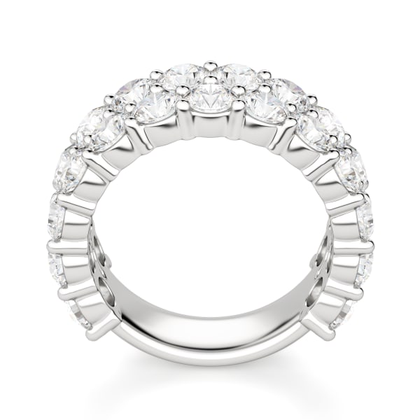 Round Cut Pave Semi-Eternity Band (4 1/4 tcw), Hover, 14K White Gold,\r

