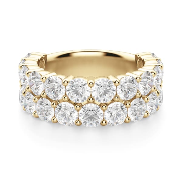 Round Cut Pave Semi-Eternity Band (4 1/4 tcw), Default, 14K Yellow Gold,\r

