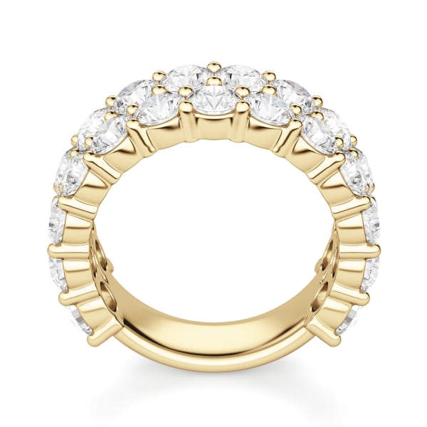 Round Cut Pave Semi-Eternity Band (4 1/4 tcw), Hover, 14K Yellow Gold,\r
