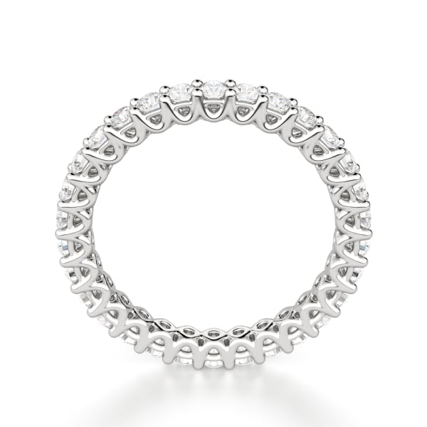 Round Cut Scallop Set Eternity Band (1 tcw), Hover, 14K White Gold,\r
