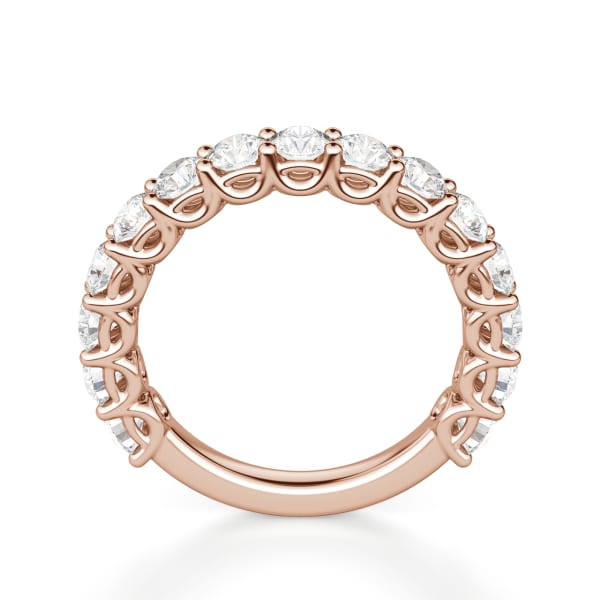Round Cut Scallop Set Semi-Eternity Band (1 2/3 tcw), Hover, 14K Rose Gold,\r
