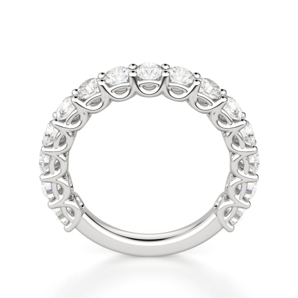 Round Cut Scallop Set Semi-Eternity Band (1 2/3 tcw), Hover, 14K White Gold,\r
