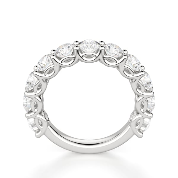 Round Cut Scallop Set Semi-Eternity Band (2 3/4 tcw), Hover, 14K White Gold,\r
